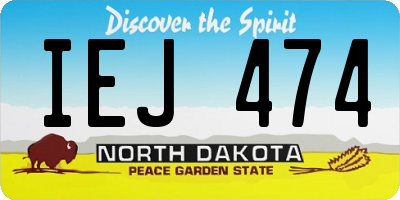 ND license plate IEJ474