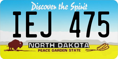 ND license plate IEJ475