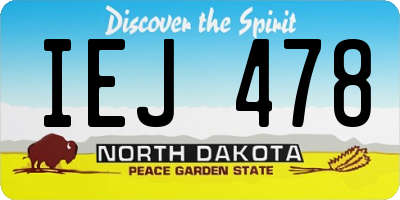 ND license plate IEJ478