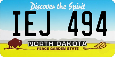 ND license plate IEJ494