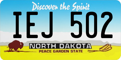 ND license plate IEJ502
