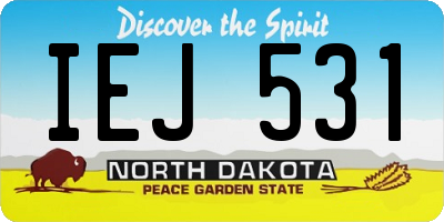 ND license plate IEJ531
