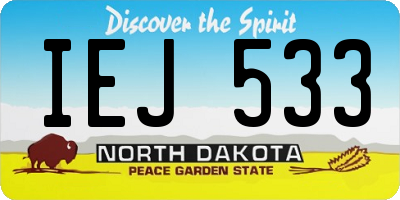 ND license plate IEJ533