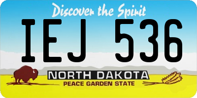 ND license plate IEJ536
