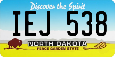 ND license plate IEJ538