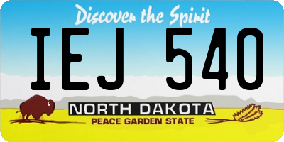 ND license plate IEJ540