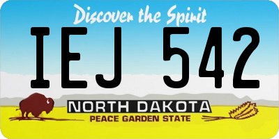 ND license plate IEJ542