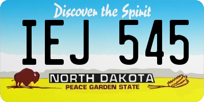 ND license plate IEJ545