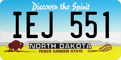 ND license plate IEJ551