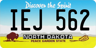ND license plate IEJ562