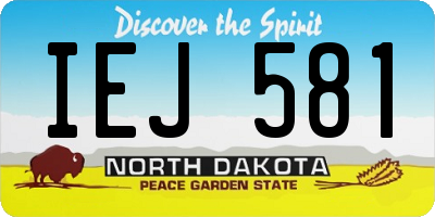 ND license plate IEJ581