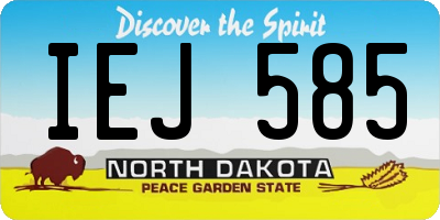 ND license plate IEJ585