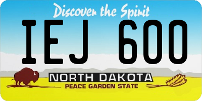 ND license plate IEJ600