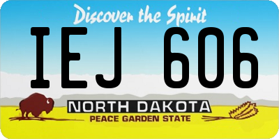 ND license plate IEJ606