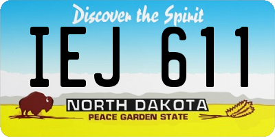ND license plate IEJ611