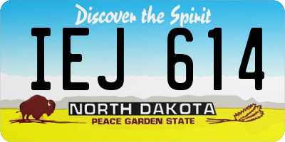 ND license plate IEJ614