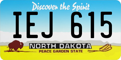 ND license plate IEJ615