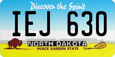 ND license plate IEJ630