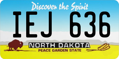 ND license plate IEJ636
