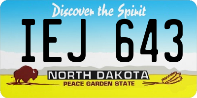 ND license plate IEJ643