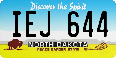 ND license plate IEJ644