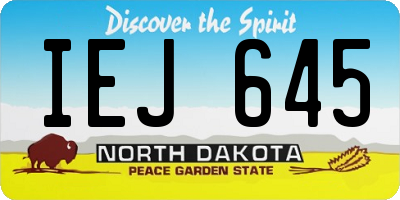 ND license plate IEJ645