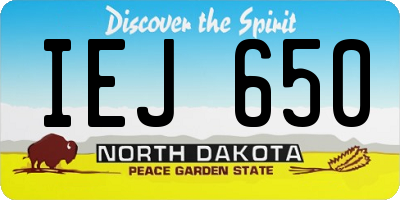ND license plate IEJ650