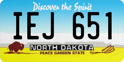 ND license plate IEJ651