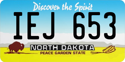 ND license plate IEJ653
