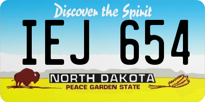 ND license plate IEJ654