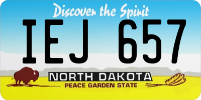 ND license plate IEJ657