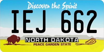 ND license plate IEJ662