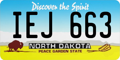 ND license plate IEJ663