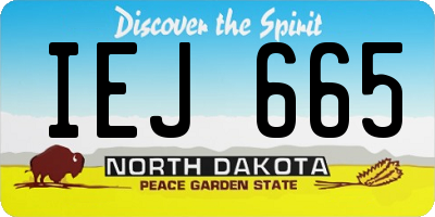 ND license plate IEJ665