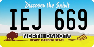 ND license plate IEJ669