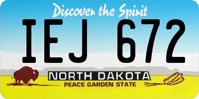 ND license plate IEJ672