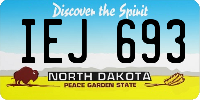 ND license plate IEJ693