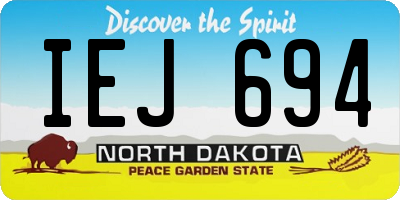 ND license plate IEJ694