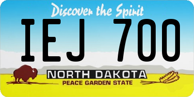 ND license plate IEJ700