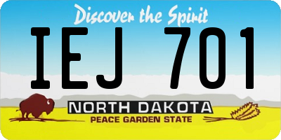 ND license plate IEJ701