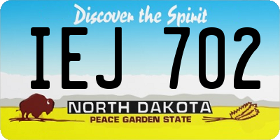 ND license plate IEJ702
