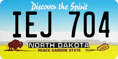 ND license plate IEJ704