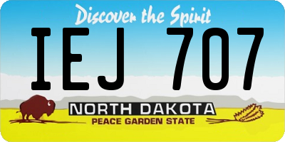 ND license plate IEJ707