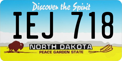 ND license plate IEJ718