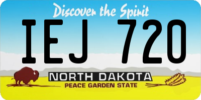 ND license plate IEJ720