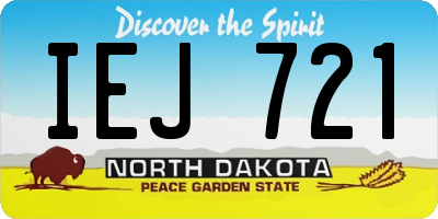 ND license plate IEJ721