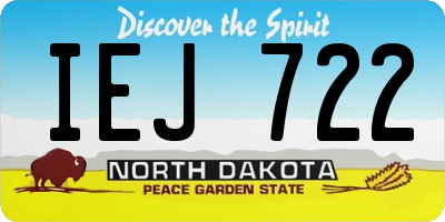 ND license plate IEJ722