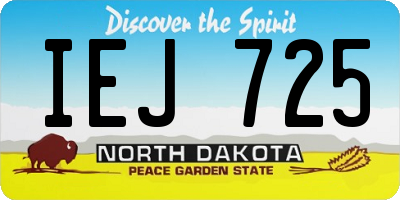ND license plate IEJ725
