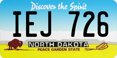 ND license plate IEJ726