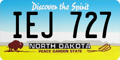 ND license plate IEJ727